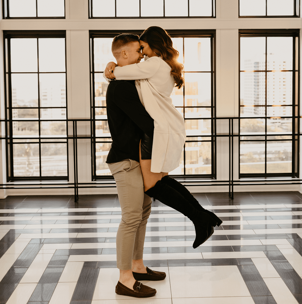 Chicago engagement pictures inside at The Penthouse Hyde Park
